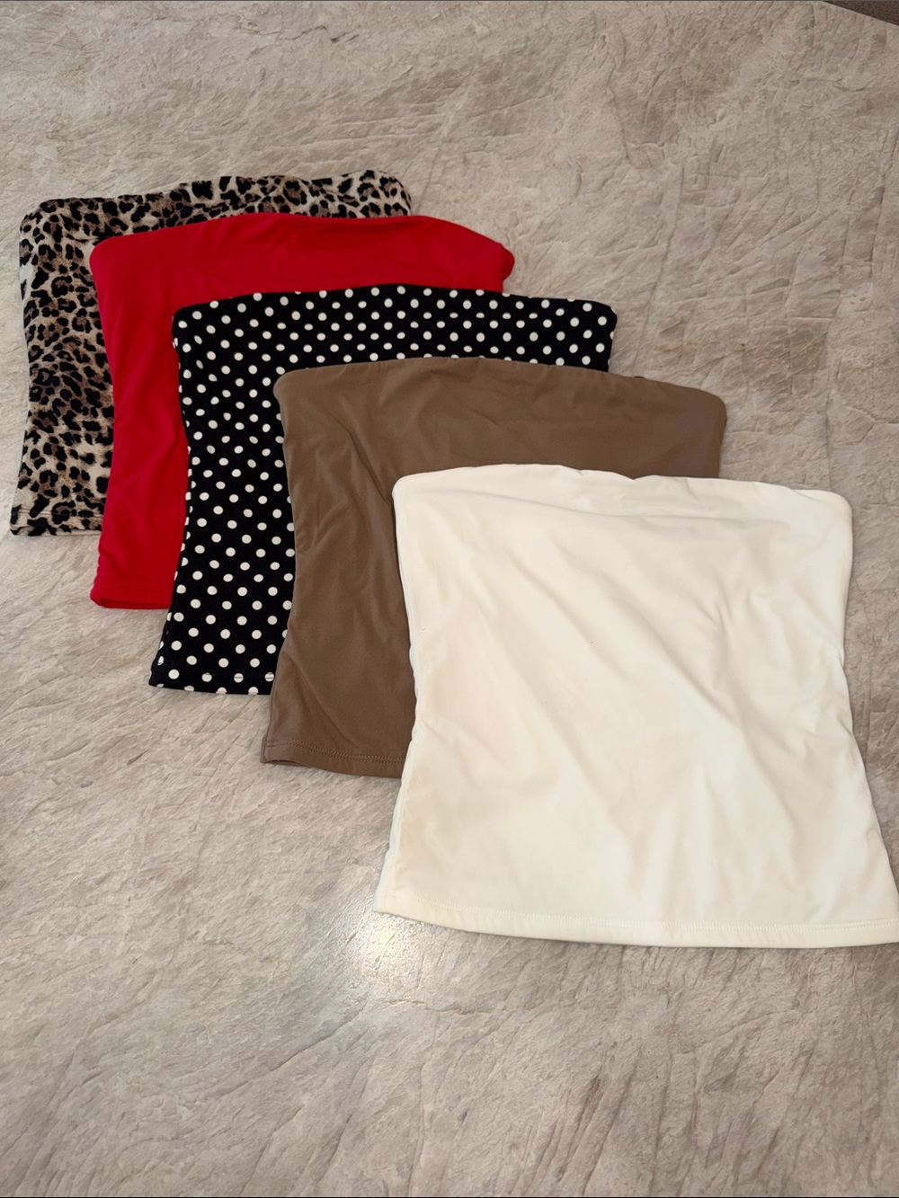 Women’s Seamless Tube Skirts - White, Tan, Black Polka Dot, Red, Leopard